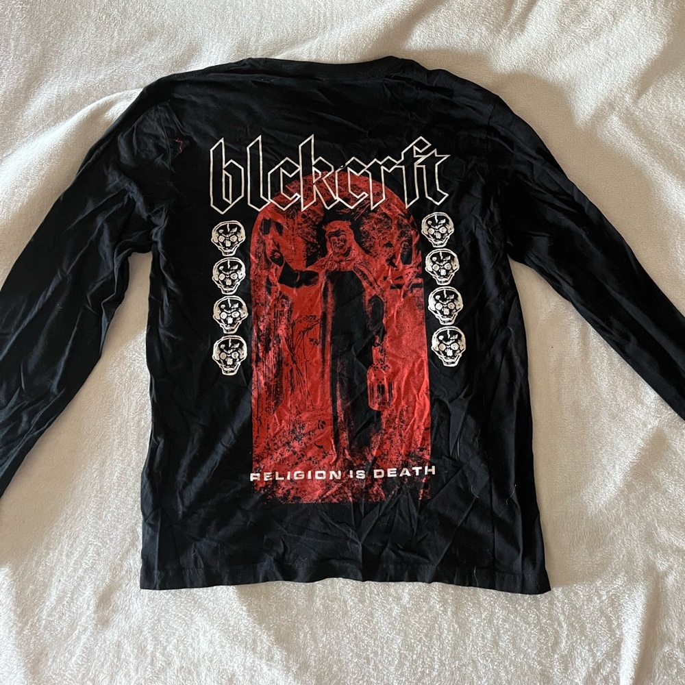 Black craft cult religion is death long sleeve tee